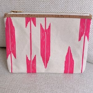 NWT Anthropologie clutch - hot pink and cream